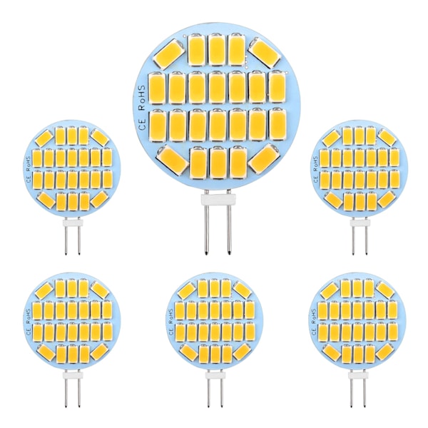 G4 LED 3W, AC12-24V, 300LM Warm white 3000K, 24x5730 SMD 6-pack