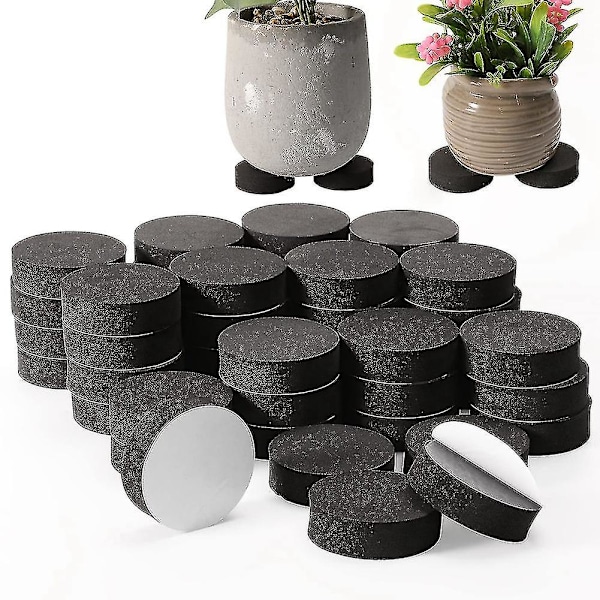 100 stk 50 stk Potteføtter Høyde Naturlig Gummi Blomsterpotte Matte Usynlige Potteføtter for Tunge Uteplasser 50MM -CH -GLS[C]