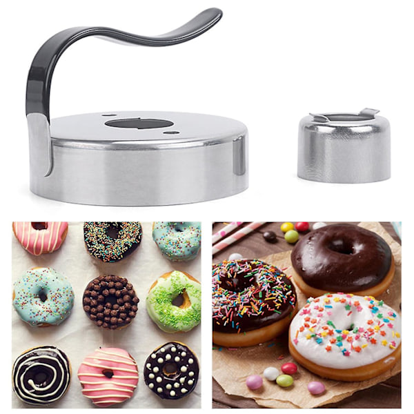 Donutform med håndtak i rustfritt stål Fondant Cookie Muffin Maker Bakeverktøy Kjøkkenredskap