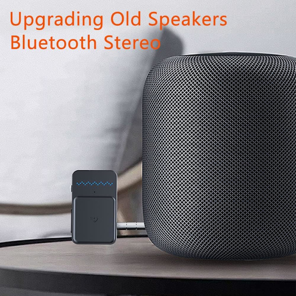 Bluetooth adapter bil, trådløs Aux Bluetooth 5.0-adapter med håndfrie samtaler, Bluetooth-mottaker for bil, hodetelefoner og hjemmestereosystemer (dobbel)