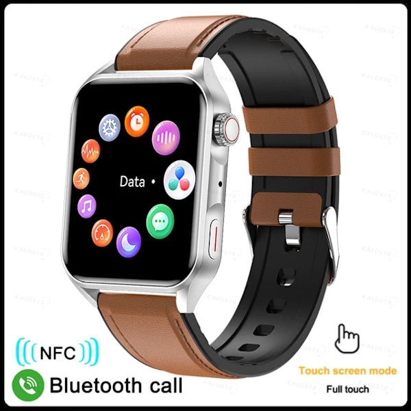 Ny NFC Smartwatch Herre AMOLED HD-skærm Vis altid tiden Bluetooth Opkald IP68 Vandtæt Smartwatch Dame Til Huaw