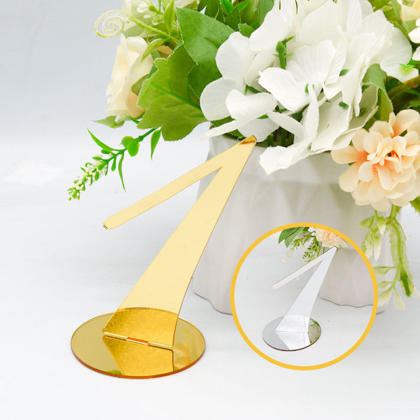 Wedding Table Numbers With Holder Base Acrylic Gold Silver Table Sign Seating Card
