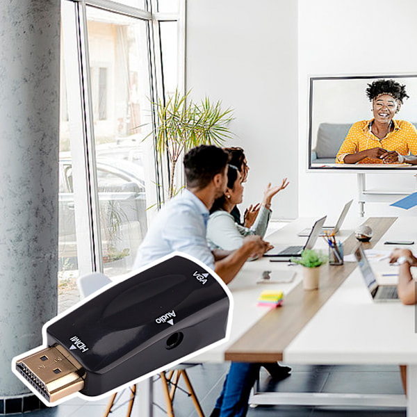 HDMI-kompatibel hann til VGA hunn adapter Mobil skjermspeilmottaker for projektormonitorer