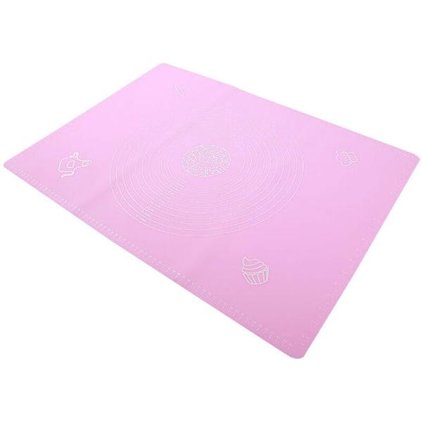 Silicone Non-Stick Rolling Kneading Dough Plate Mat with Scales Kitchen Baking Tools (Pink 50 x 70cm) (Pink 50 x 70cm)