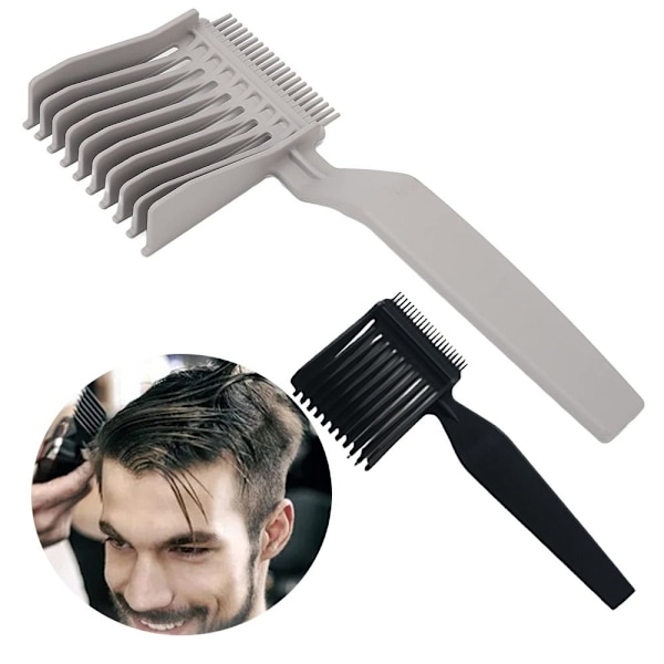 2 st Haircut Curved Positioning Comb (grå+svart)