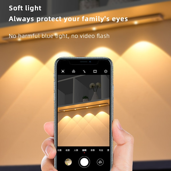 Trådløs Magnetisk Sensor Lampe Lysbjælker Bevægelsessensor Læselampe Natlampe til Soveværelse Garderobe Badeværelse Stue Gang sølv