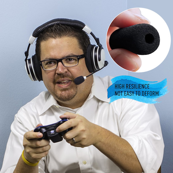 12 stk. Mikrofondæksler i skum, Mini Headset Mikrofondækselbeskyttelse, Mikrofondæksler, Lille Svampe Vindskærm til Konferencerum, Cla
