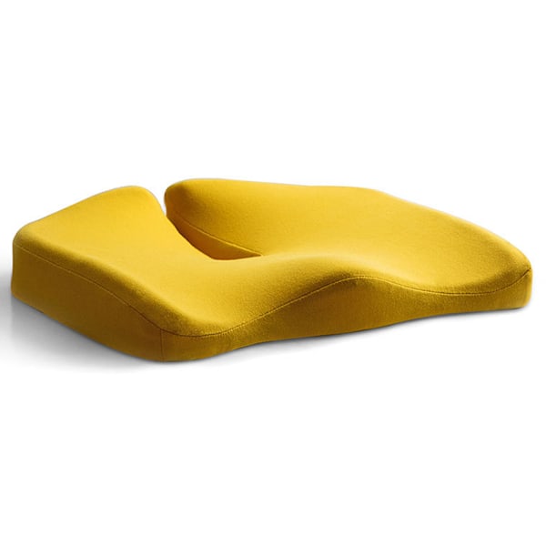 Bekväm ergonomisk sittdyna Hudvänlig ventilerande stolsdyna för hem, bil och kontor, Gul