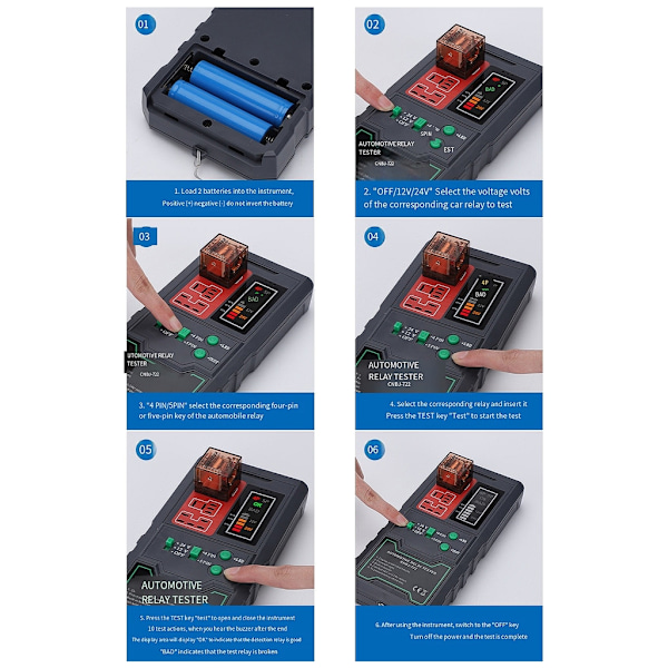 12V 24V Batteritestare Reläanalysator Generator Checker Fordon Vevstart Laddningssystem Diagnostikverktyg för Motorcykel