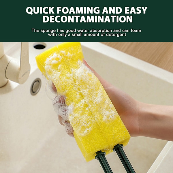 High Density Sponge Cup Brush with Long Handle Reusable Water Bottle Brush