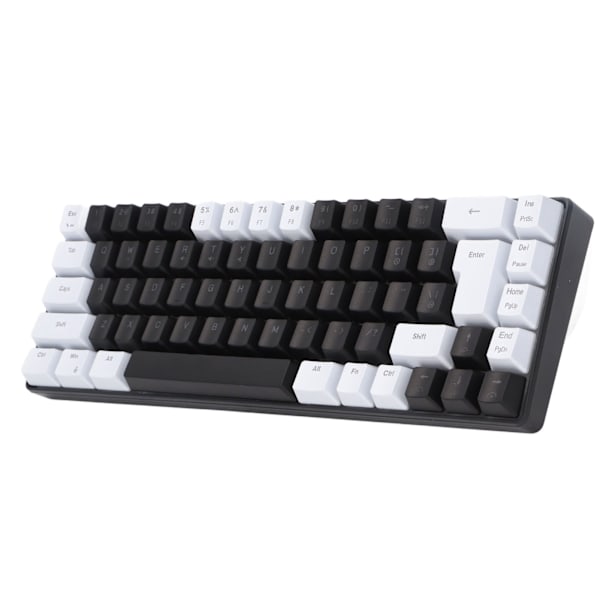 Membran Gaming Tastatur 68 taster RGB Baggrundsbelyst Ergonomisk USB-interface Computertastatur til Win System Office Familie Hvid Sort