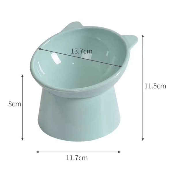 Ergonomisk katteskål med hældende design mod spild af kæledyrsfoder til indendørs killinger