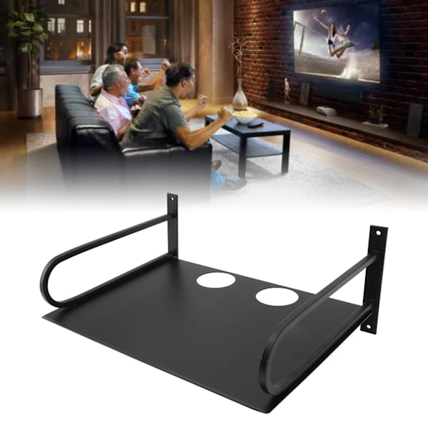 Aluminum Wall Mounted Projector Shelf Floating Projector Shelves for Router TV Box DVD Player Cable Box Black