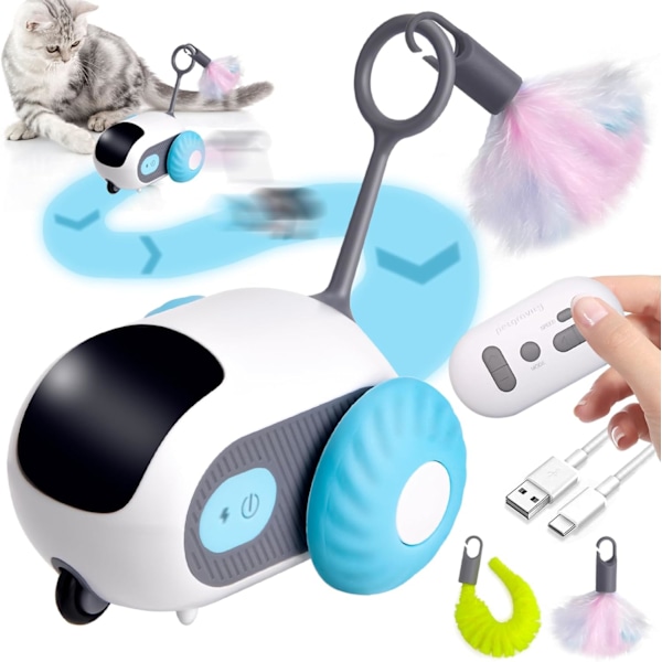 Kolme tilaa interaktiivinen kissanlelu, painovoimaa aistiva liike, Lazy Cat Moving Toy, Universal Turbo Tail 2.0 -kissanlelu, USB-ladattava