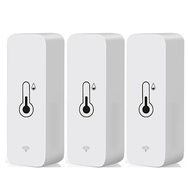 3x Tuya Wifi Temperatur- og Fuktighetsensor Innendørs Termometer Hygrometer SND