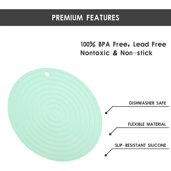 Pakke med Varmebestandige Silikon-Korkunderlag, Varmebestandige Grydeunderlag, Fleksible Åbnere, Skridsikre Grydeunderlag til Varme Retter, Grøn