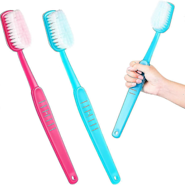 2 Stora Tandborstar Rekvisita Jättetandborste Roliga Leksaker För Fotografering Komedi Fest Favoriter Husdjurs Grooming Borste (Blå, Rosa)