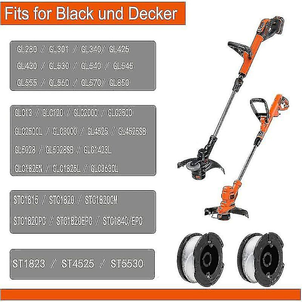 Nylon-kelanauha Black & Decker -leikkurille - A6481 A6485 Af-100 (4 kpl)