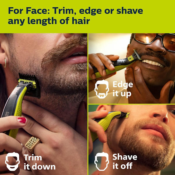 3-pakks barberblad 360° - Kompatibelt med Philips OneBlade erstatningsblad One Blade Pro-blad for menn