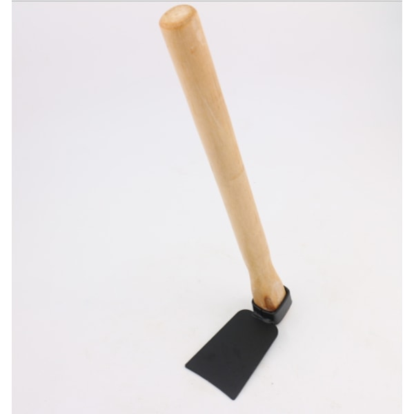 Flat hoe with heavy duty forged adze and ergonomic non-slip fiberglass handle 35 cm, single hoe for gardening, hunti