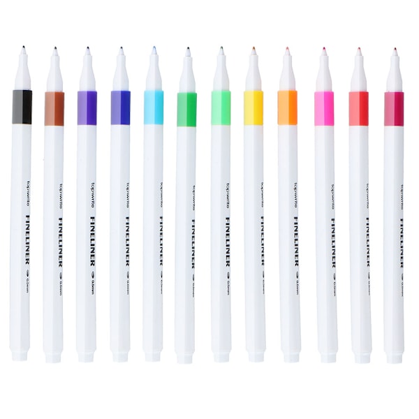 Finelinerpennor / Tuschpennor 12-pack - Blandade färger