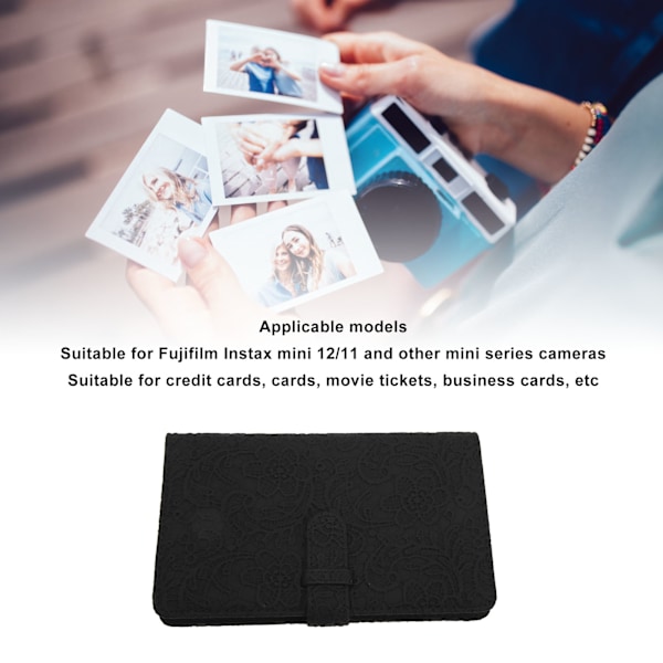 96 Lommer Mini Fotoalbum PU Lær Fotoalbum Stor Kapasitet Bildeoppbevaring Klips Holder for Fuji Film Instax Mini 12 11 Kredittkort Film
