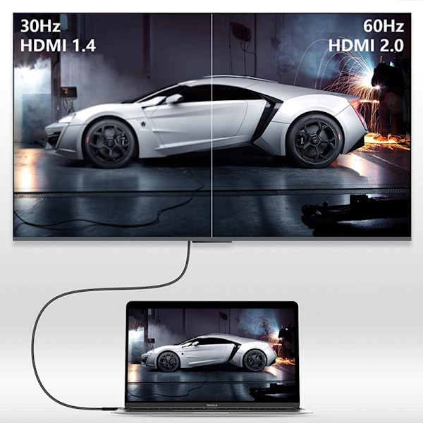 4K 60Hz Adapterkabel USB C till HDMI-kabelomvandlare 2 Svart