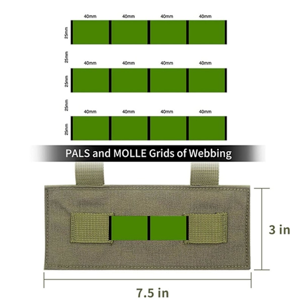 1/2/3/5 Moral Patches Board Display For MOLLE Feste for Army Green