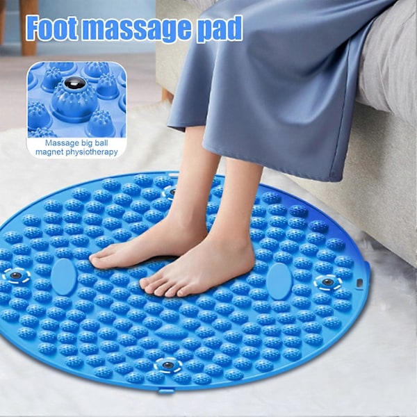 Fotmassage Stenmatta, Fotreflexologimatta med Magnetisk Terapi Akupressurskiva, Avslappningsmassage Matta Fotmassageplatta, Tryckpunktsplatta