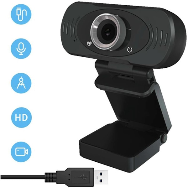 Webcam Full HD 1080P Computer Camera Widescreen Telephony and Video Recording Fixed Focus Design Webcam with Microphone Streaming Camera