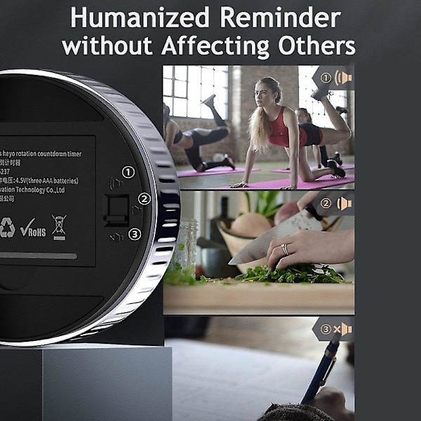 Magnetisk kjøkkentimer Digital timer Manuell nedtelling Vekkerklokke Mekanisk matlagingstimer Matlagingsdusj Studie Stoppeklokke