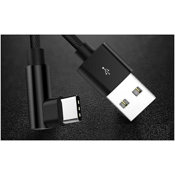 2m Slidstærkt Flettet Metallisk USB-C Kabel Quick Charge 3.0