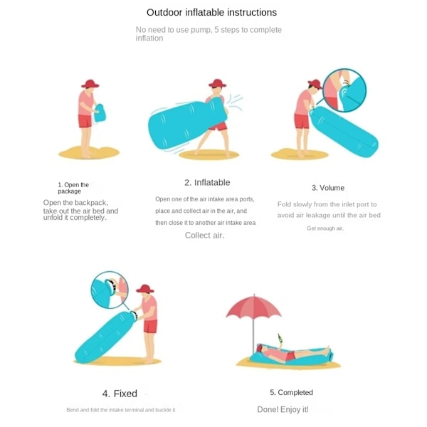 Utendørs oppblåsbar sofa bag komfortabel støttende oppblåsbar sofa for strandturer