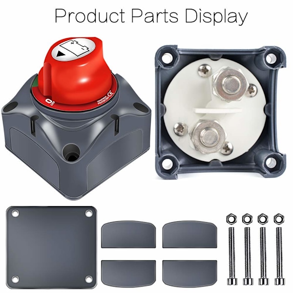 Batteri Hovedafbryder 12V/24V - Batteri Afbryder - Hoved Batteri Isolator Afbryder Bilbatteri Kill Switch Tilbehør til RV Yacht Båd