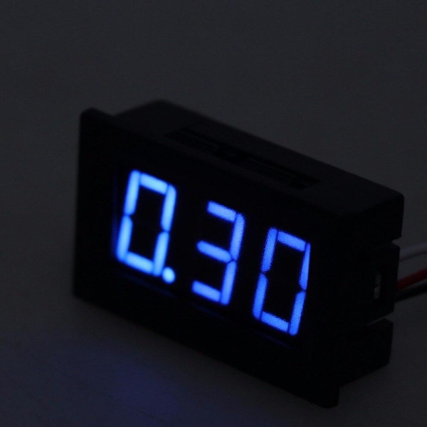 Blå Digital Voltmeter 3.3-30V Sort