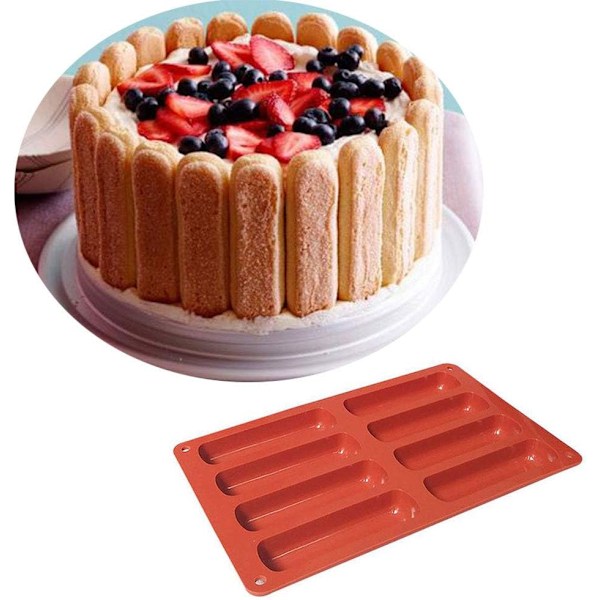 2 stk. Biscuit Silikonform, Rektangulære Silikonformer, Sjokolade Biscuit Silikonform, for Brød, Kake, Energibarer