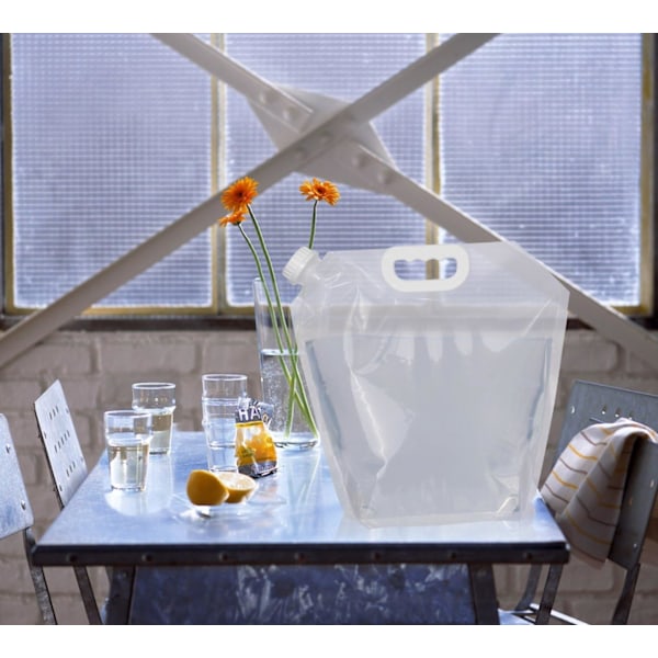 2-pack 5L hopfällbar vattenbehållare hopfällbar vattenförvaringsdunk med kran vattenbehållare bärbar vattentank nödförvaring för fiske camping