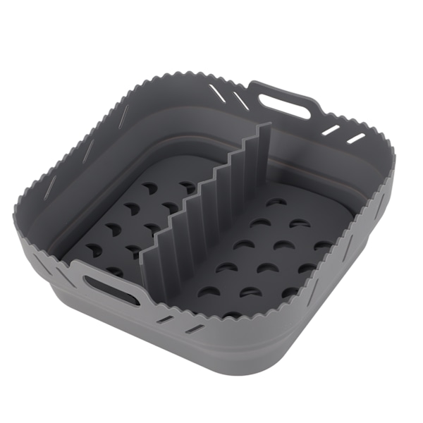 Kvadratisk Air Fryer-tilbehør Air Fryer Bakeform med Silikonmatte Air Fryer Silikon Bakeform, Grå