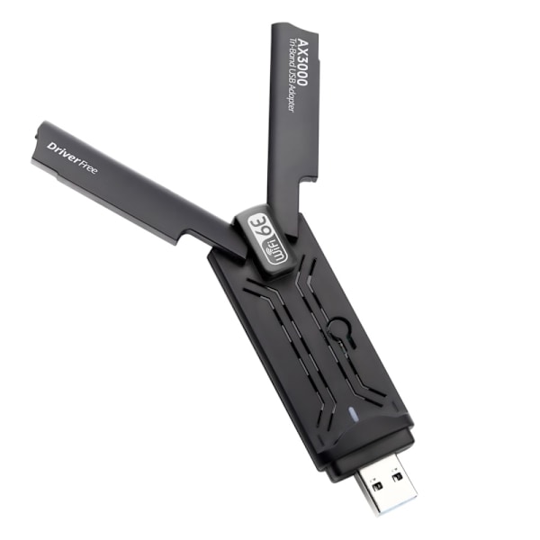 Wi-Fi Mottaker USB 3.0 AX-3000 WiFi6 Nettverkskort Svart
