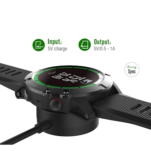 Lader til Garmin Fenix 6/6 Pro/ 6S/6S Pro/6X/6X Usb-opladningsdatakabel