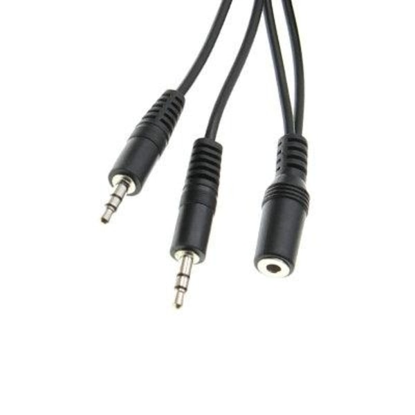 2 stk. 3,5 mm hun til 2 han Y Splitter Audio kabel 1,5 meter Sort