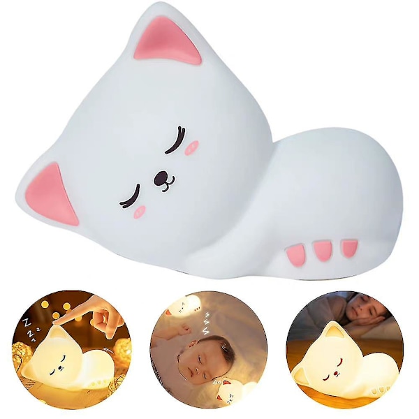 Cat Silicone Night Lamp Baby Children Bedroom 7 Colors Led Lamp Eye Protection Lamps