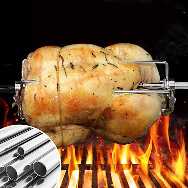 Sett med 4 Grillgafler i Rustfritt Stål, Grillgaffel, Spidd for Kjøtt, Egnet for Utekoking, Piknikgrill