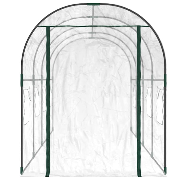 vidaXL Drivhus Transparent 160x400x190 cm PVC & Pulverlakeret