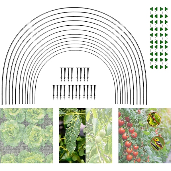 Trädgårdsbågar för nät,trädgårdsbågar Växthusram, växthusram Trädgårdsbågar, DIY växthusbågehussats, Polytunnelstödram för Gard