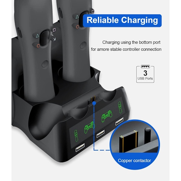 Playstation VR / PS4 Ladestation dock Handkontroll ladestativ Move VR