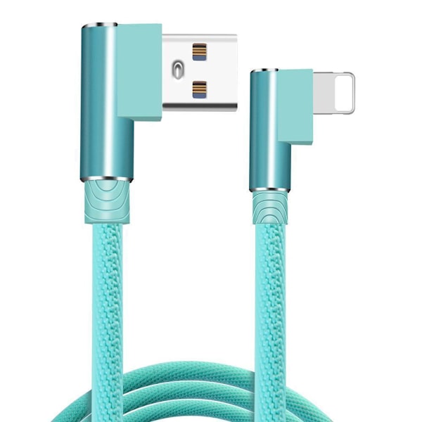 Flätat 2.4A-kabel - 3 meter lång Lightning Svart