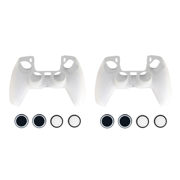 2x Silikonskydd för Playstation 5 PS5 Kontroller - Vit Vit