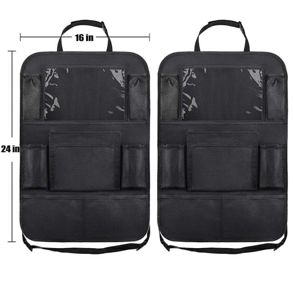 2-PAK Universal iPad-holder for bilens baksete, mange lommer