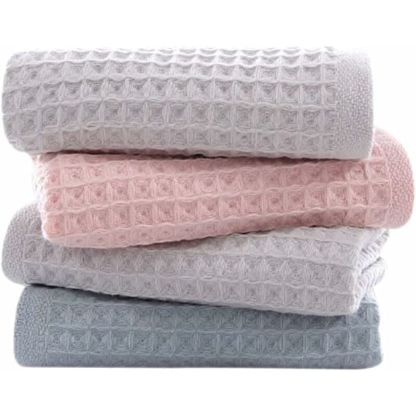 4 stk håndklær 3D bikube design myk fluffy bomull 13.3×29 (tommer)